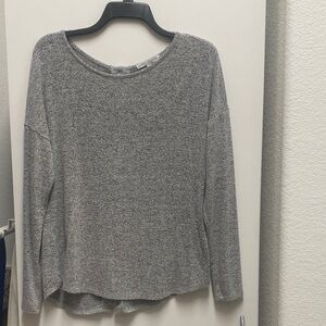 Green Envelope Heather Gray Long Sleeve Sweater